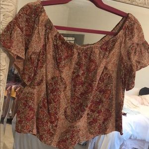 printed off the shoulder top